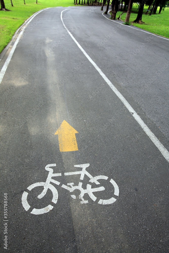 Fototapeta premium bicycle lane sign