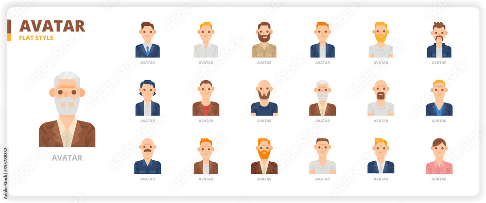 Fototapeta premium Avatar icon set
