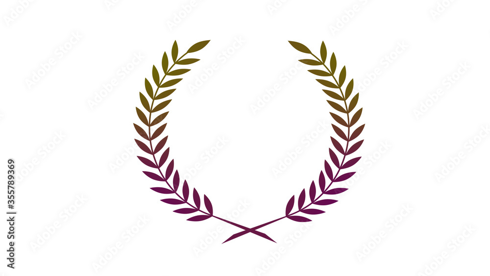 New pink and yellow dark wheat icon,Gradient wheat icon on white background New pink and yellow dark wheat icon,Gradient wheat icon on white background