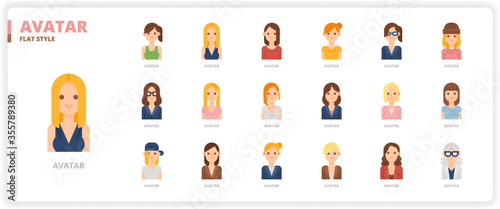 Women avatar icon set