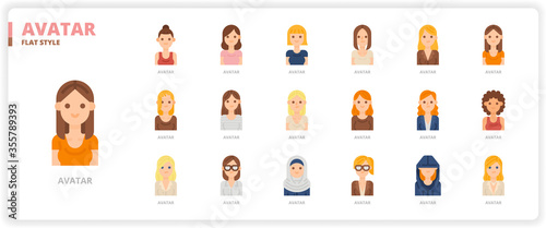 Women avatar icon set