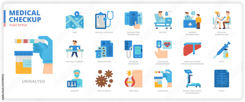 Medical Check Up icon set
