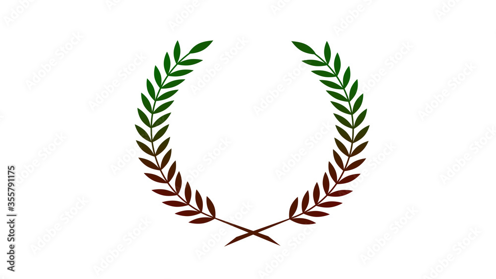 Amazing red and green dark wheat icon on white background Amazing red and green dark wheat icon on white background