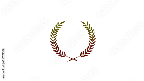 Amazing red and yellow dark wheat icon on white background