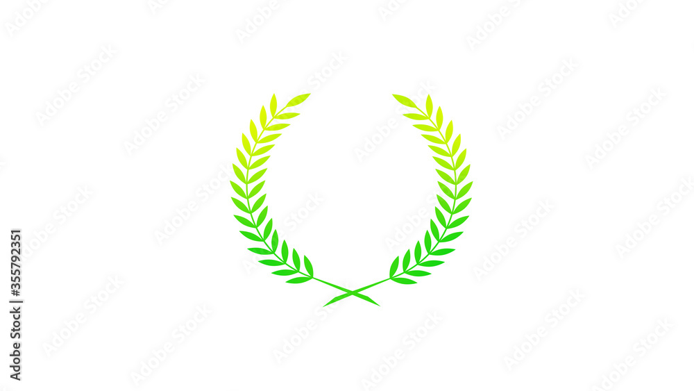 The best yellow and green color wheat icon on white background The best yellow and green color wheat icon on white background
