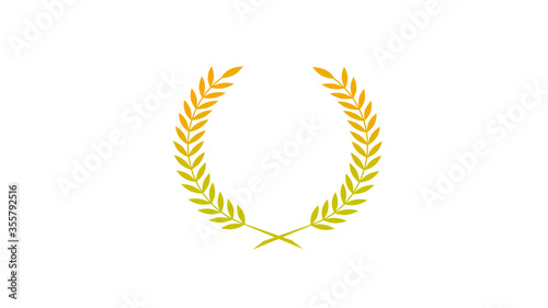 Yellow and orange color gradient wheat icon on white background