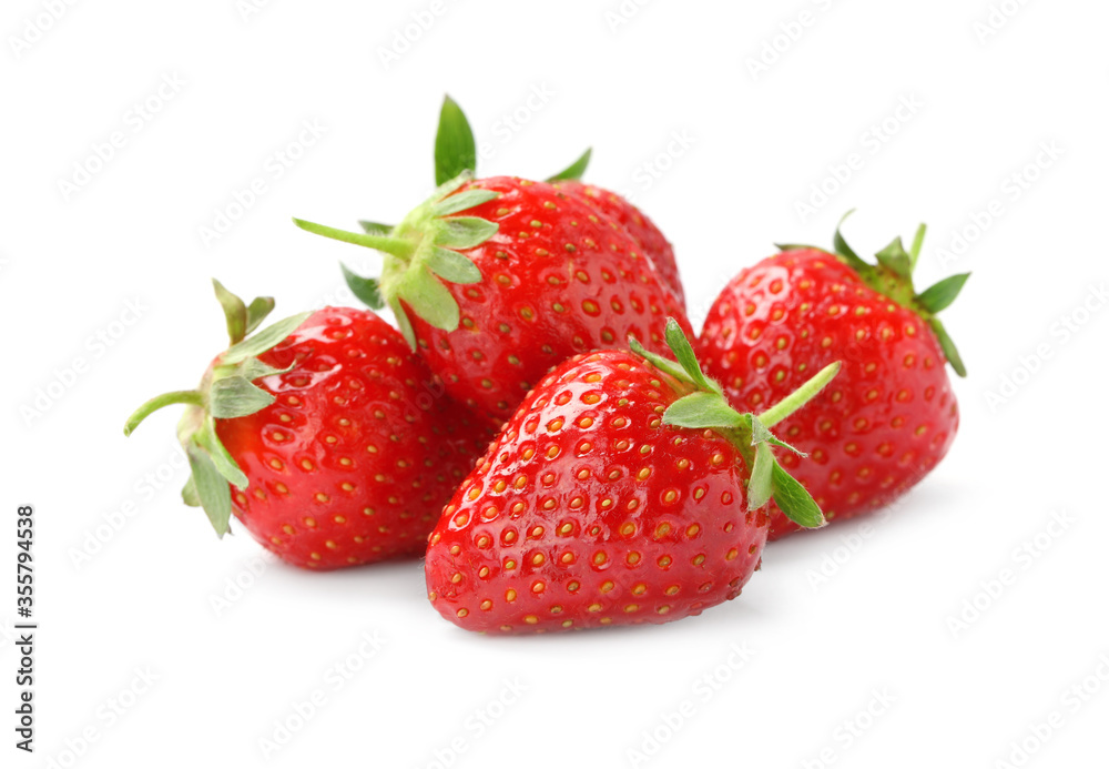 Delicious fresh ripe strawberries isolated on white Delicious fresh ripe strawberries isolated on white
