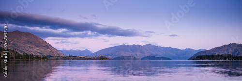 Lake Wanaka New Zealand. Scenic View of Lake at Sunrise. New Zealand Landscape