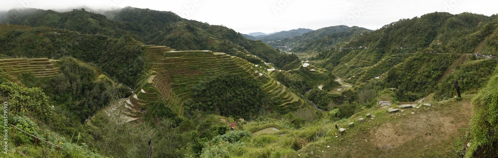 Panorama der Reisterrassen in der Provinz Ifugao, Philippinen, aufgenommen am 3.1.2012