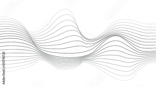 Abstract flow lines background . Fluid wavy shape .Striped linear pattern . Vector illustration