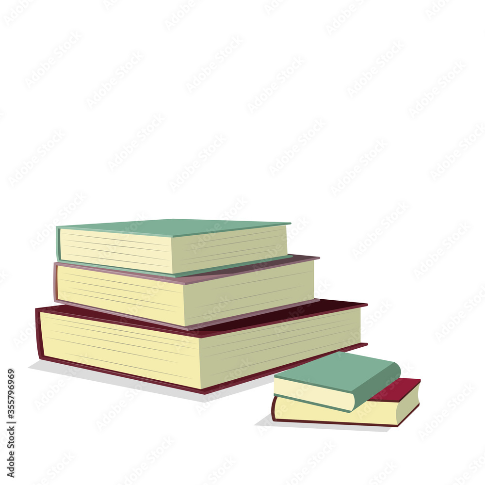 Stack of books isolated on white for banner back to school Stack of books isolated on white for banner back to school