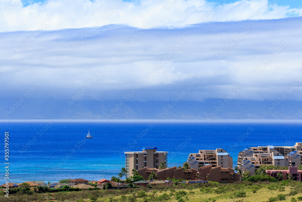 Blue sky and ocean in Hawaii