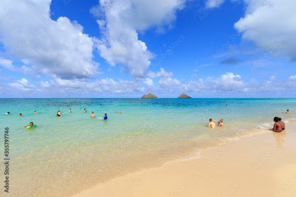 Blue sky and ocean in Hawaii