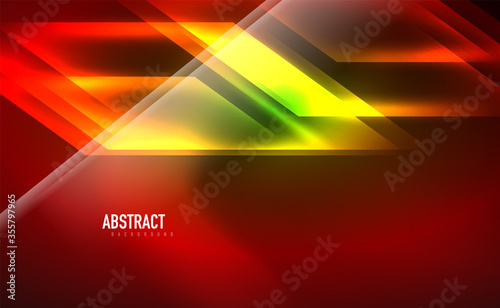 Dynamic neon shiny abstract background. Trendy abstract layout template for business or technology presentation, internet poster or web brochure cover, wallpaper