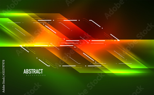 Dynamic neon shiny abstract background. Trendy abstract layout template for business or technology presentation, internet poster or web brochure cover, wallpaper