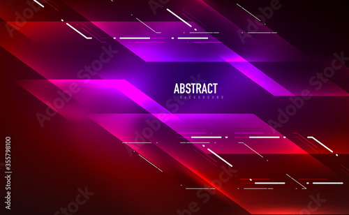 Dynamic neon shiny abstract background. Trendy abstract layout template for business or technology presentation, internet poster or web brochure cover, wallpaper