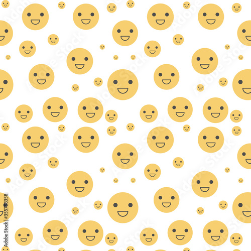Seamless pattern with laughing emoticon