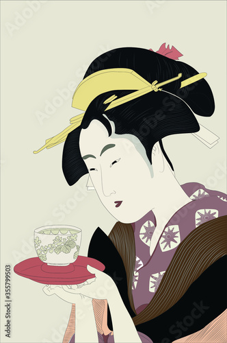 Japanese imitation of ancient ukiyo-e ladies' paintings