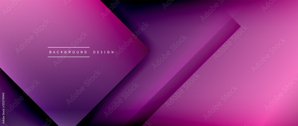 Square shapes composition, fluid gradient geometric abstract background. 3D shadow effects, modern design template Square shapes composition, fluid gradient geometric abstract background. 3D shadow effects, modern design template