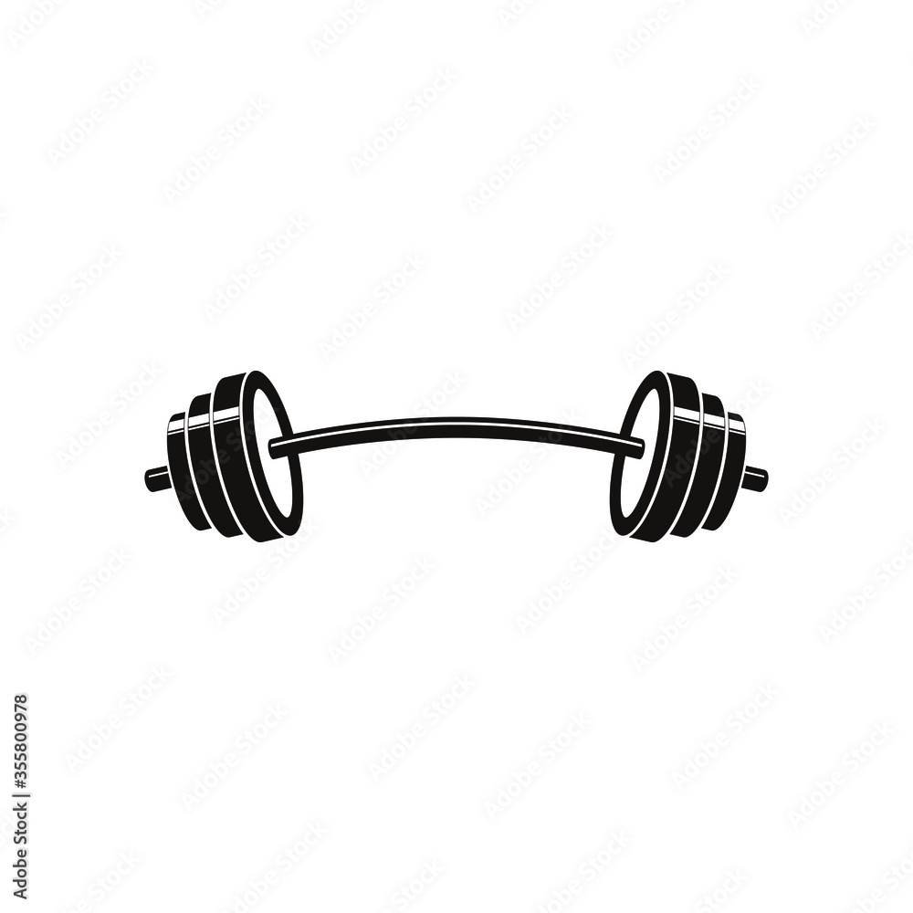 Barbell icon isolated on white background. Barbell icon simple sign. Barbell icon trendy and modern symbol for graphic and web design. Barbell icon flat vector illustration for logo, web, app, busines