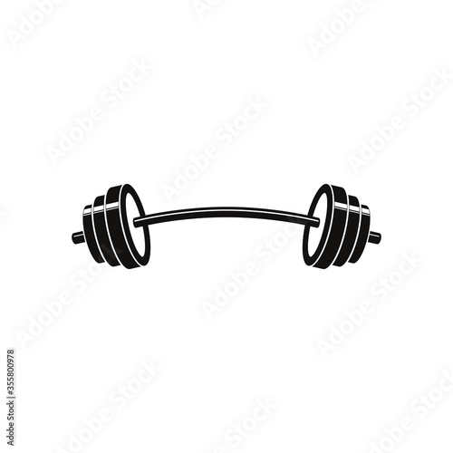 Barbell icon isolated on white background. Barbell icon simple sign. Barbell icon trendy and modern symbol for graphic and web design. Barbell icon flat vector illustration for logo, web, app, busines photo