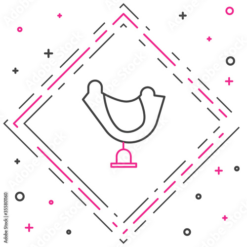 Line Wild west saddle icon isolated on white background. Colorful outline concept. Vector Illustration