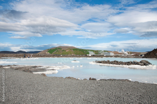 Travelling to a blue lagoon in Iceland