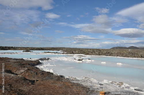 Travelling to a blue lagoon in Iceland