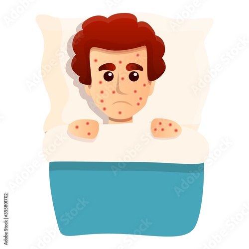 Chicken pox patient icon. Cartoon of chicken pox patient vector icon for web design isolated on white background