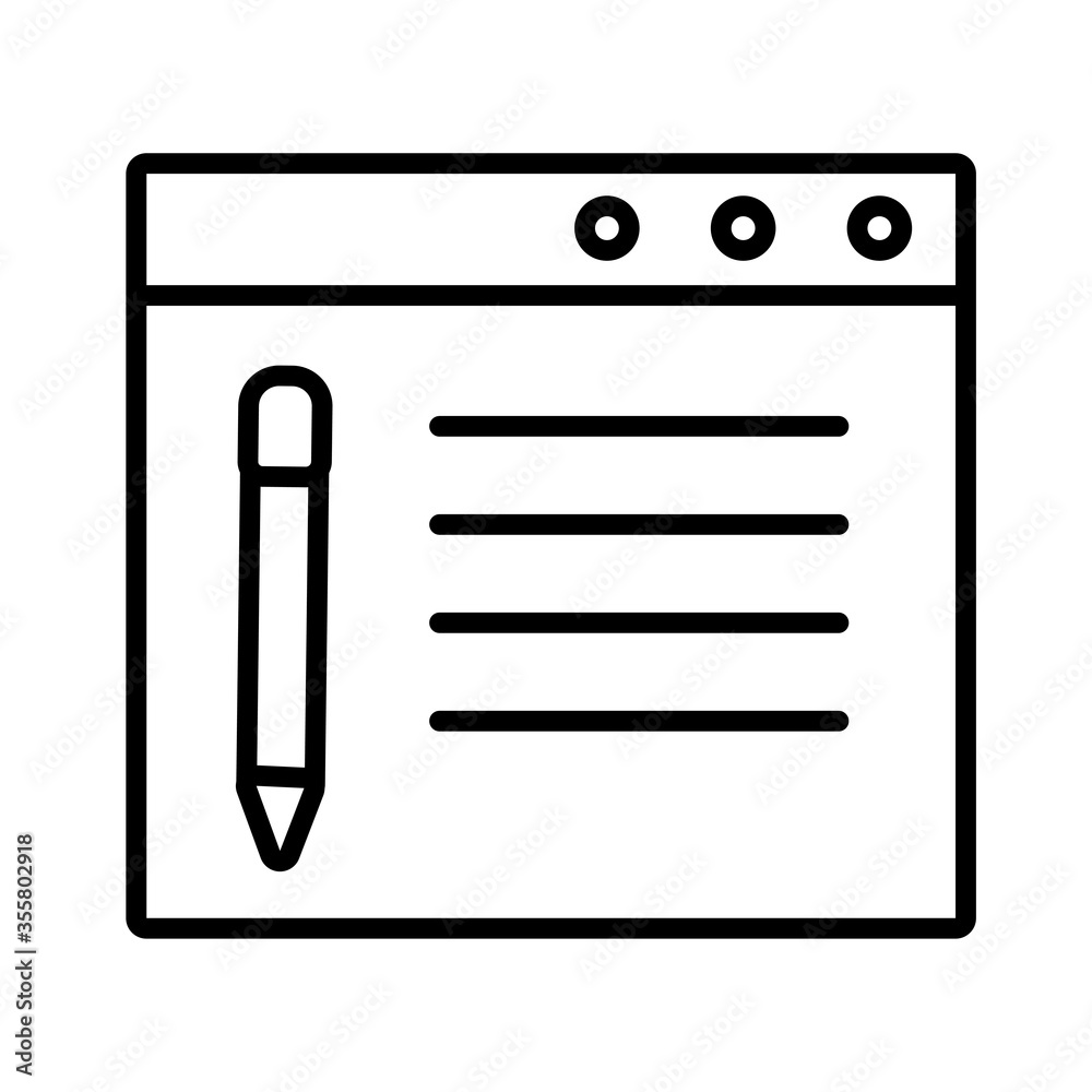 webpage template line style icon webpage template line style icon
