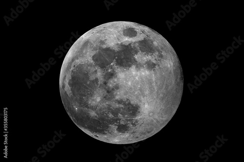 Penumbral lunar Eclipse June 2020 on full Moon, taken in the deep space. photo
