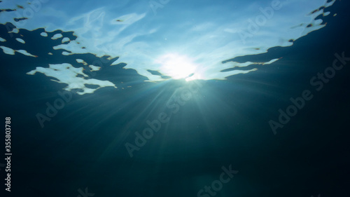 Underwater scene with sun rays © Richard Carey