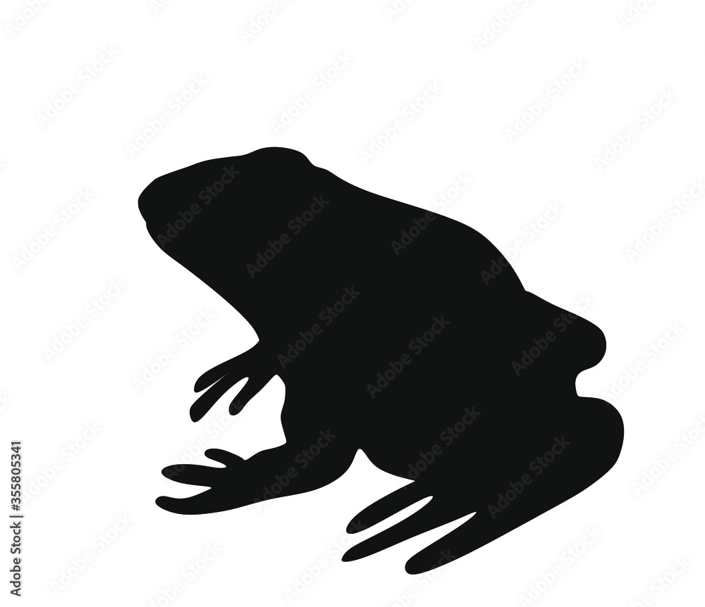 Frog vector silhouette illustration isolated on white background. Animal symbol, zoology of amphibian. Frog vector silhouette illustration isolated on white background. Animal symbol, zoology of amphibian.