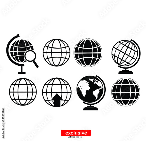 globe icons.Flat design style vector illustration for graphic and web design.