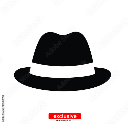 Vintage hats icons.Flat design style vector illustration for graphic and web design.