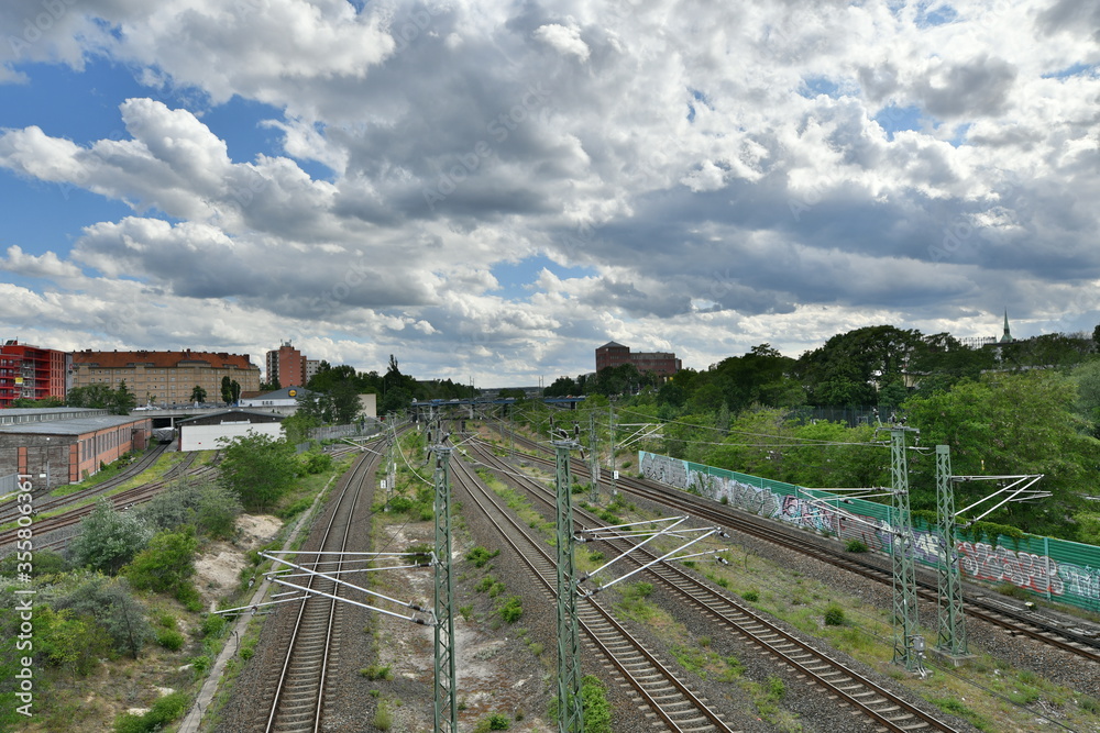 Railway in Schoneberg in colour