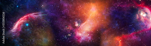 Obraz na plátně star particle motion on black background, starlight nebula in galaxy at universe Space background