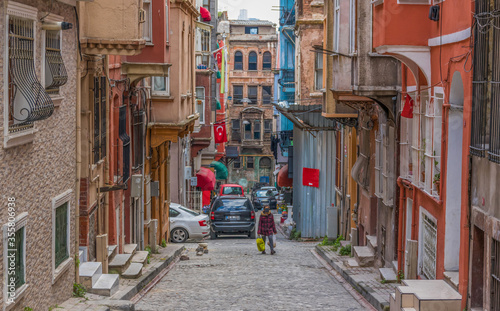 Istanbul, Turkey - Fener is one of the most colorful and typical quarters of Istanbul, with its Byzantine, Ottoman and Greek heritage. Here in particular its alleys