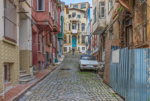 Fototapeta Naklejka Na Ścianę i Meble -  Istanbul, Turkey - Fener is one of the most colorful and typical quarters of Istanbul, with its Byzantine, Ottoman and Greek heritage. Here in particular its alleys