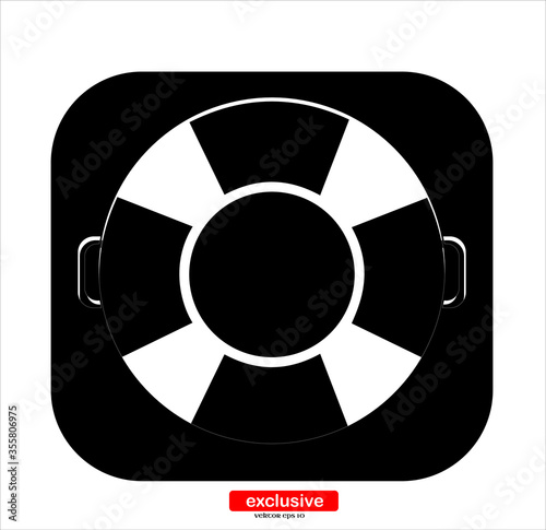 Life preserver icon.Flat design style vector illustration for graphic and web design.