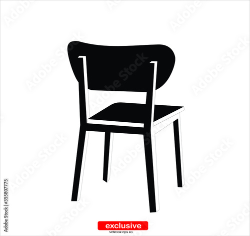 School Chair Icon.Flat design style vector illustration for graphic and web design.