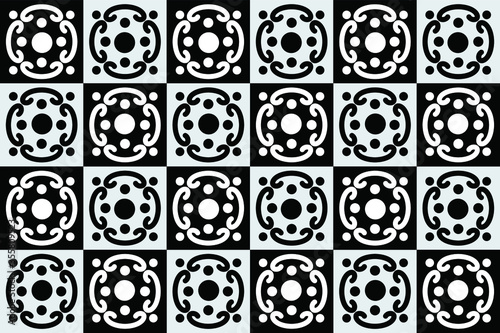 Pattern Design. Indonesian batik motif with a very distinctive pattern  black and white and the colors of the trend colors  Vector
