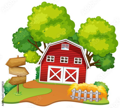 Isolated barn in nature