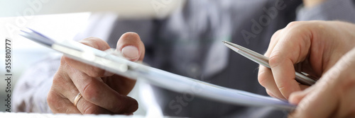 Business registration, accompanying documents. Employee gives signature document to boss. Visualization basic costs, plan existing situation. Project is completed, program is sent to customers.