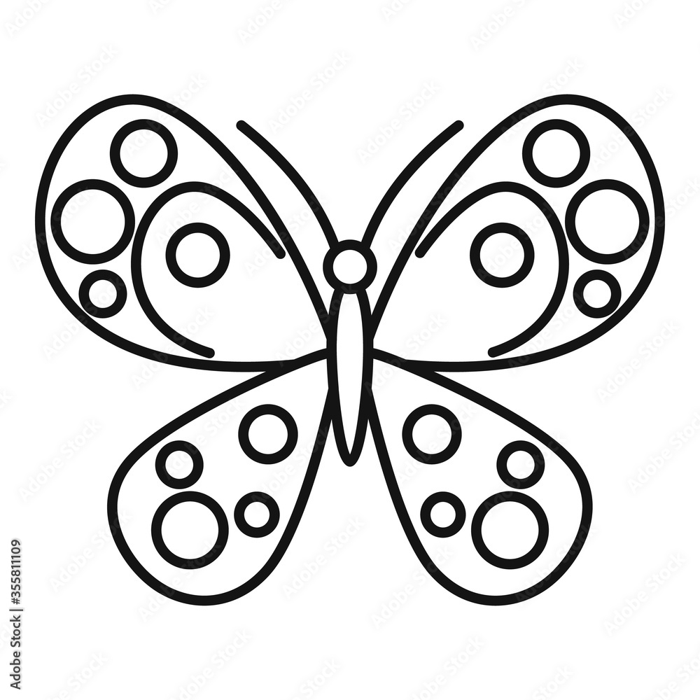 Floral plant butterfly icon. Outline floral plant butterfly vector icon for web design isolated on white background