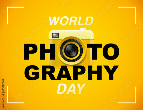 World photography day , event , vector, banner, logo, Typography.