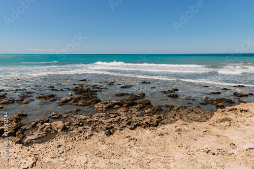 beautiful azure sea and rocks