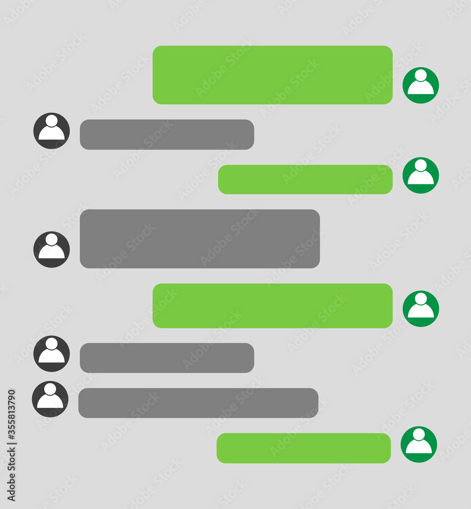 Short bubble message, social screen empty chat window dialog on dark background Short bubble message, social screen empty chat window dialog on dark background