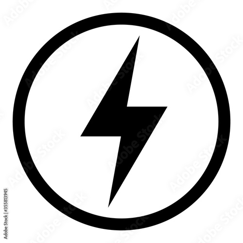 High voltage icon, danger vector symbol isolated on white background, web button