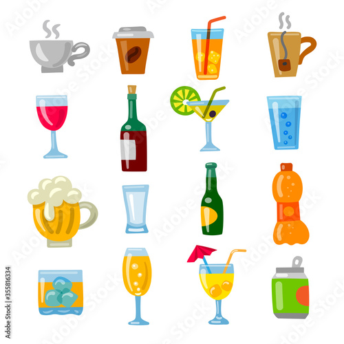 beverages icons set